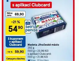 Tesco Madeta jihočeské máslo nabídka