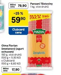 Tesco Panzani těstoviny nabídka