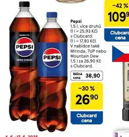 Tesco Pepsi, mirinda, 7up, mountain dew nabídka