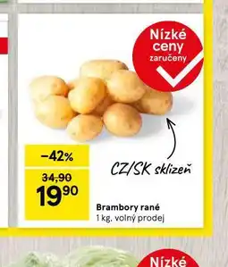 Tesco Brambory rané nabídka