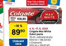 Tesco Colgate max white zubní pasta nabídka