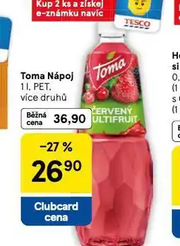 Tesco Toma nápoj nabídka