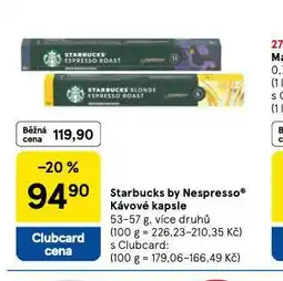 Tesco Starbucks by nespresso kávové kapsle nabídka