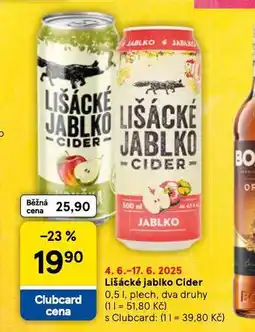 Tesco Lišácké jablko cider nabídka