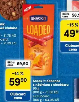 Tesco Snack it kabanos s nádivkou z cheddaru nabídka