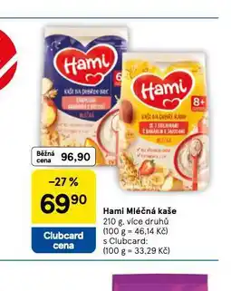 Tesco Hami mléčná kaše nabídka