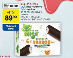 Tesco Míša tvarohová zmrzlina nabídka