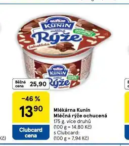 Tesco Kunín mléčná rýže ochucená nabídka