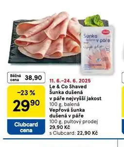 Tesco Šunka dušená v páře nabídka