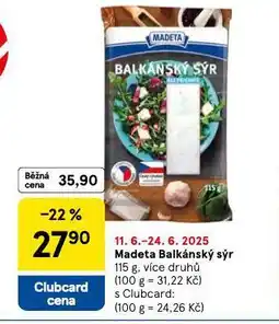 Tesco Madeta balkánský sýr nabídka