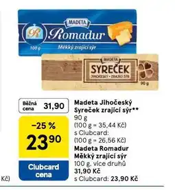 Tesco Madeta jihočeský syreček nabídka