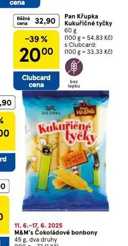 Tesco Pan křupka kukuřičné tyčky nabídka
