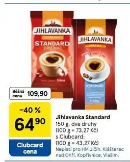 Tesco Jihlavanka standard mletá káva nabídka