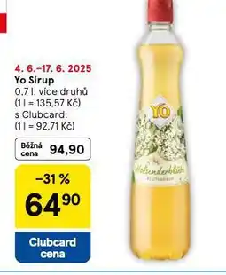 Tesco Yo sirup nabídka