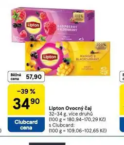 Tesco Lipton ovocný čaj nabídka