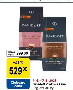 Tesco Davidoff zrnková káva nabídka