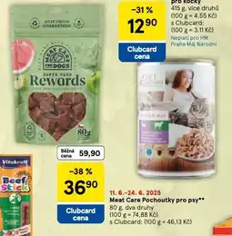 Tesco Meat care pochoutky pro psy nabídka