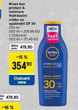 Tesco Nivea sun hydratační mléko na opalování nabídka