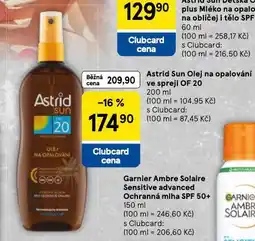 Tesco Astrid sun olej na opalování nabídka