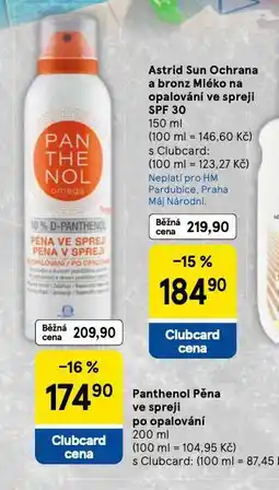 Tesco Panthenol pěna ve spreji nabídka