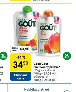 Tesco Good gout bio ovocný příkrm nabídka