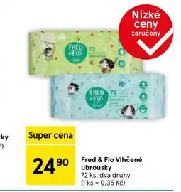 Tesco Fred & flo dětské vlhčené ubrousky nabídka