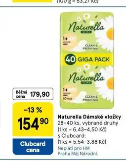 Tesco Naturella dámské vložky nabídka