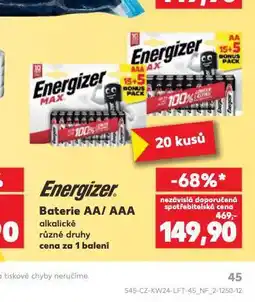 Kaufland Baterie energizer nabídka