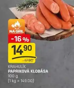 Flop Krahulik papriková klobása nabídka