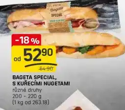 Flop Bageta special, s kuřecími nugetami nabídka