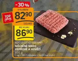 Flop Kostelecké uzeniny mělněné maso vepřové a hovězí nabídka