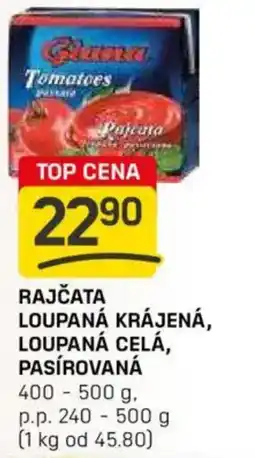 Flop Rajčata loupaná krájená, loupaná celá, pasírovaná nabídka