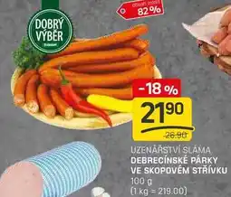 Flop DEBRECÍNSKÉ PÁRKY VE SKOPOVÉM STŘÍVKU 100 g nabídka