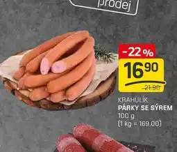 Flop PÁRKY SE SÝREM 100 g nabídka