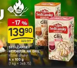 Flop SEDLČANSKÝ HERMELÍN NA GRIL různé druhy 4 x 100 g nabídka