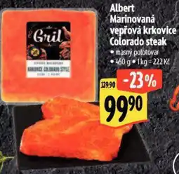 Albert Albert Marinovaná vepřová krkovice Colorado steak nabídka