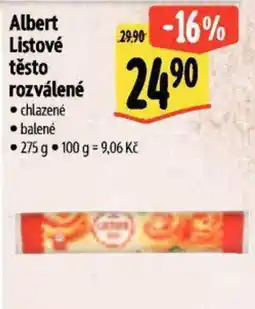 Albert Albert Listové těsto rozválené nabídka