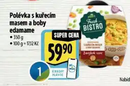 Albert Polévka s kuřecím masem a boby edamame nabídka