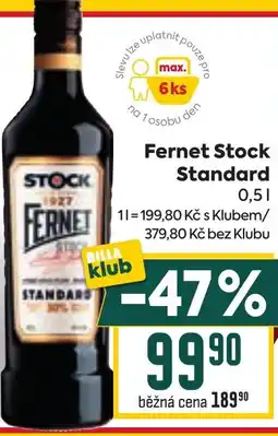 Billa Fernet Stock Standard nabídka