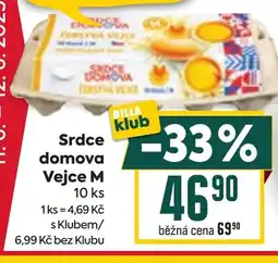 Billa Srdce domova Vejce M nabídka
