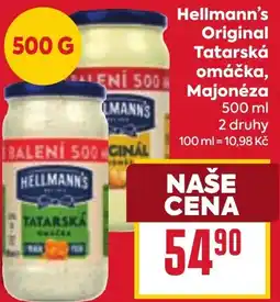 Billa Hellmann's Original Tatarská omáčka, Majonéza nabídka