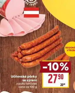 Billa Učňovské párky se sýrem nabídka