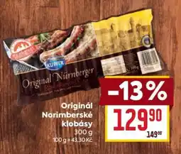 Billa ORIGINÁL NORIMBERSKÉ KLOBÁSY nabídka