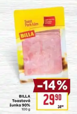 Billa BILLA Toastová šunka 90% nabídka