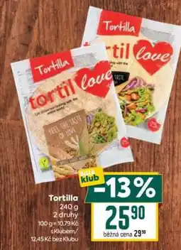 Billa Tortilla nabídka