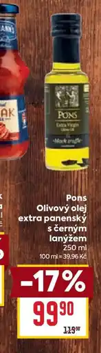 Billa Pons Olivový olej extra panenský s černým lanýžem nabídka