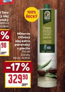 Billa Minerva Olivový olej extra panenský v plechu nabídka