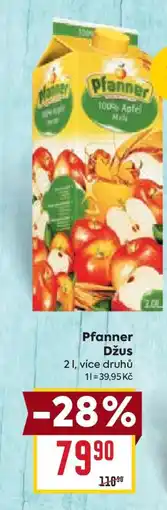 Billa Pfanner džus nabídka