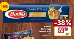 Billa Barilla Těstoviny semolinové nabídka