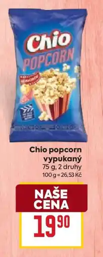 Billa Chio popcorn vypukaný nabídka